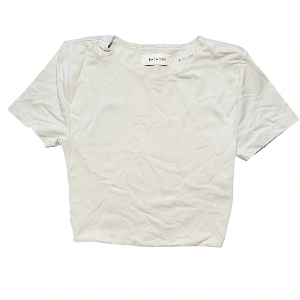 Babaton - Grey Crop Top Athletic Shirt - XXS